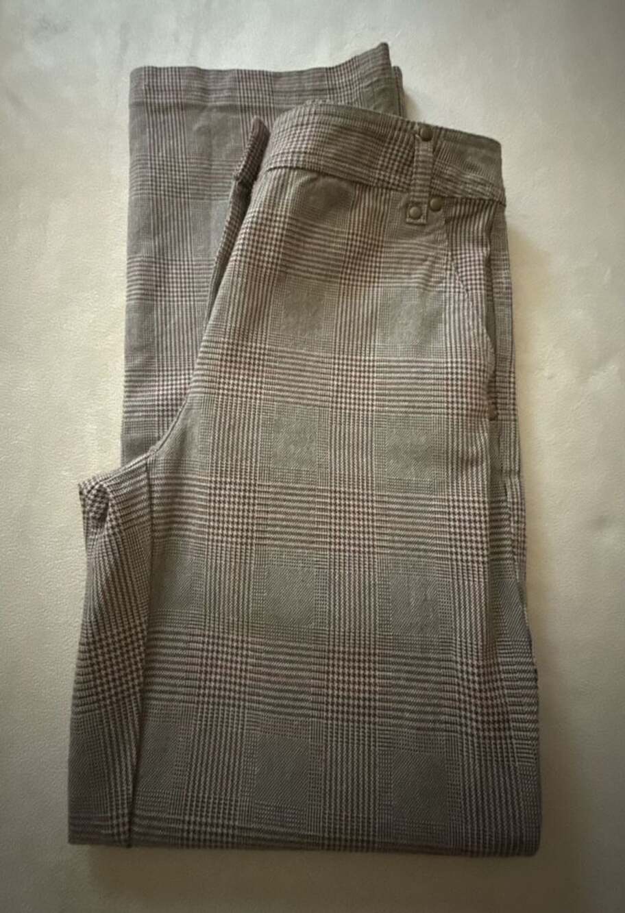 Talbots Stretch Plaid Pants Size 2 Petites Brown Plaid.